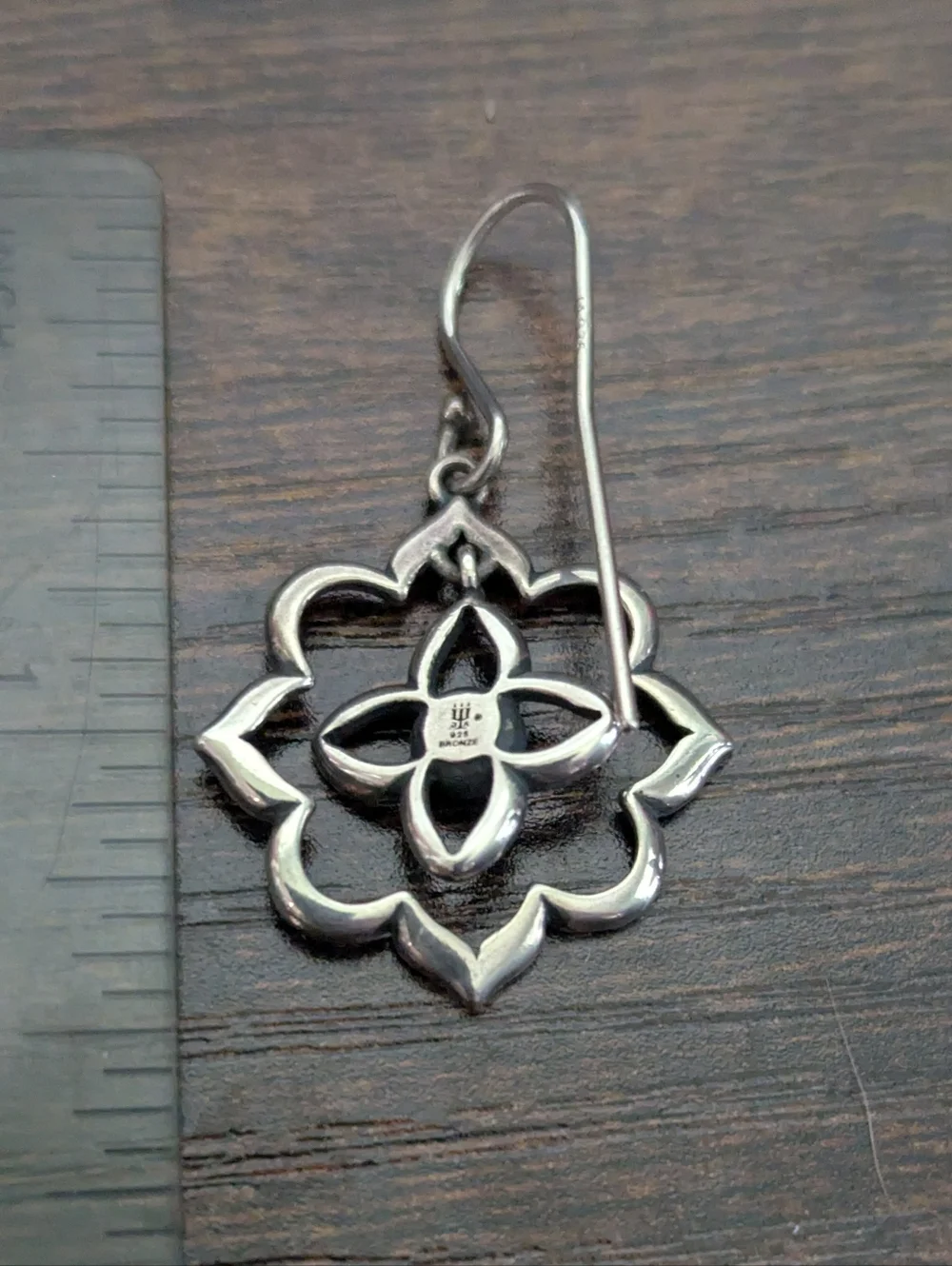 Retired James Avery Sterling Silver And Bronze Earhooks - Picture 2 of 2